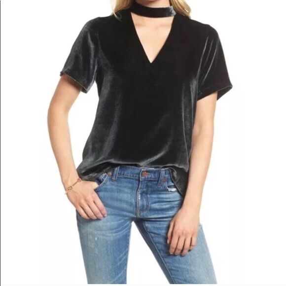 Madewell Velvet Choker top - Picture 1 of 7